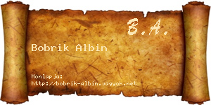 Bobrik Albin névjegykártya